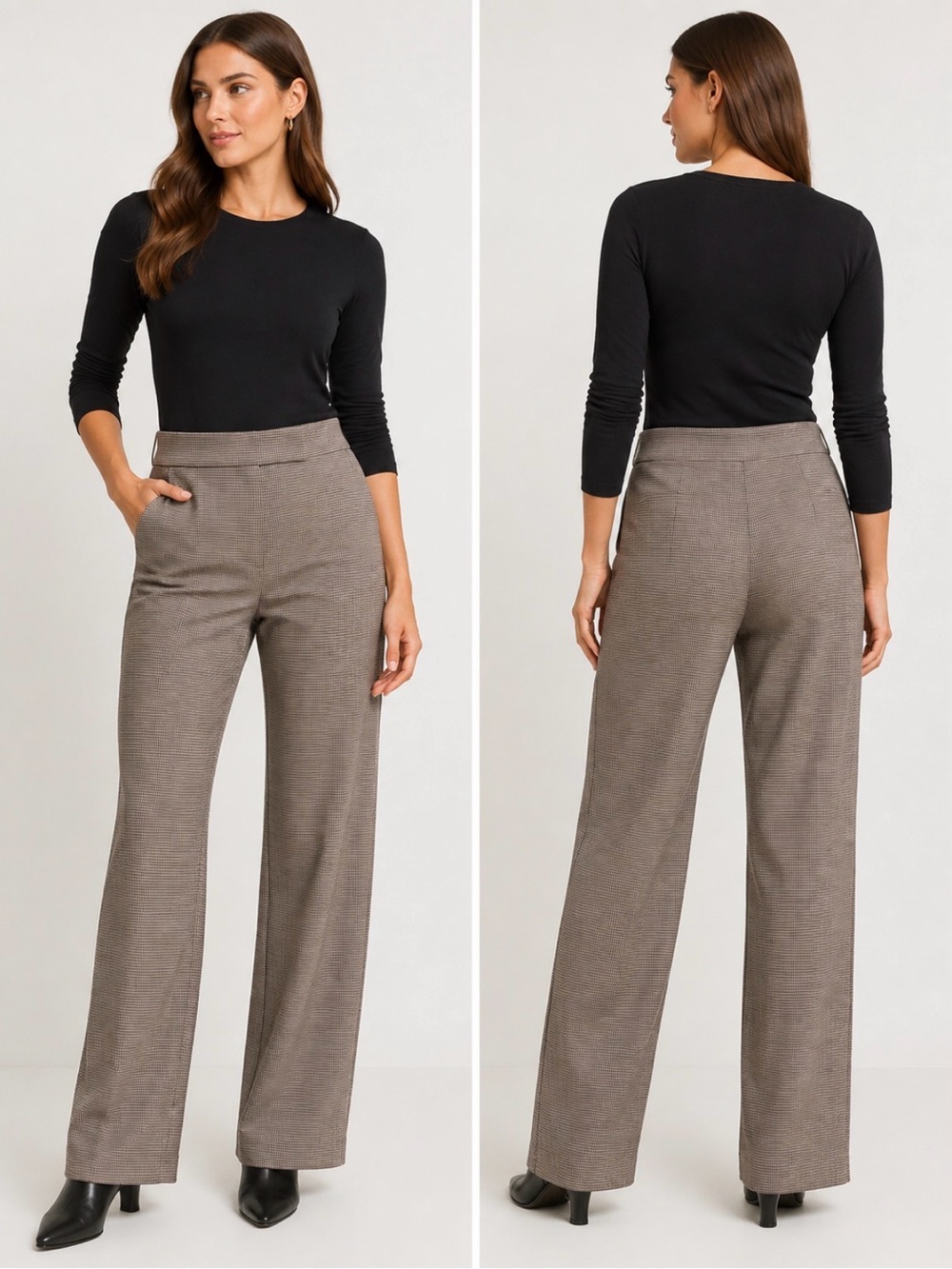 NWT Leith Taupe Wide-Leg High-Rise Pants Size 14
